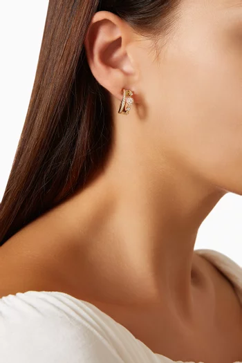 Happy Forever Diamond Earrings in 18kt Yellow Gold