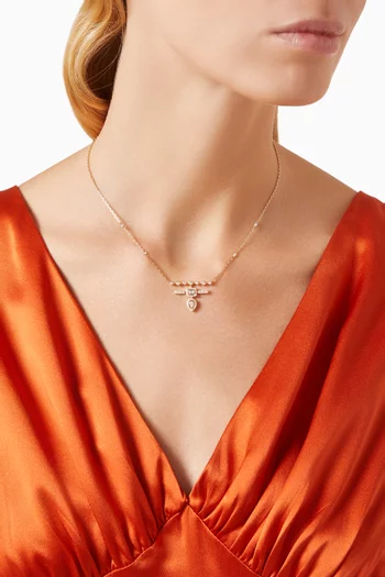 Mini Happy Diamond Pendant Necklace in 18kt Yellow Gold