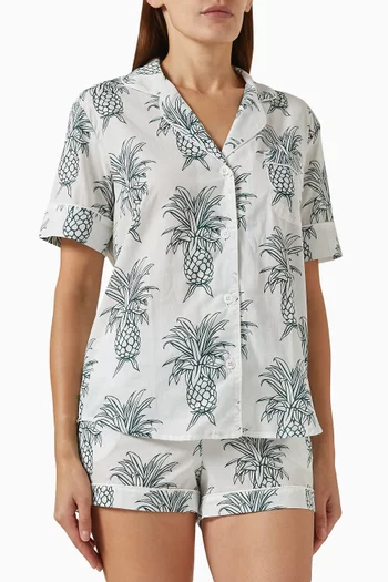 Howie Pineapple-print Short Pyjama Set in Cotton