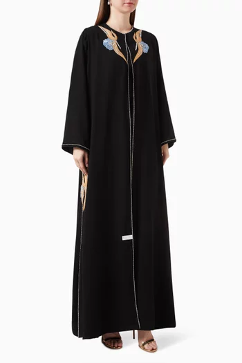 Embroidered Abaya in Crepe