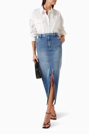 Leo Oversized Pocket Shirt in Cotton-poplin