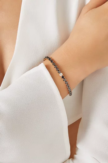 Black Diamond tennis Bracelet in 18kt Rose Gold