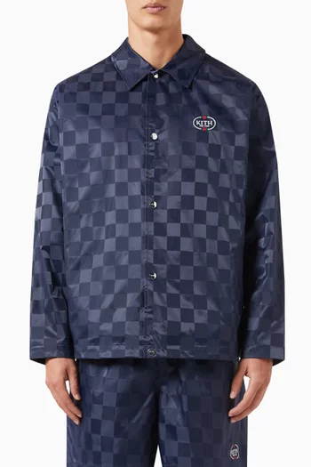 Checkered Coaches Jacket in Satin