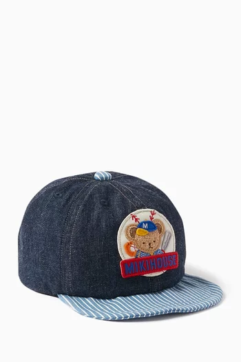 Baseball Bear Logo Cap in Cotton