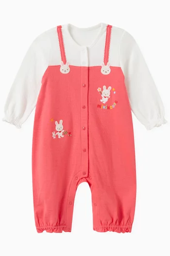 Rabbit Motif Coverall in Cotton