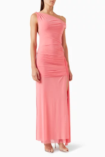 فستان كايلاني بتصميم غير متماثل قماش شبكي