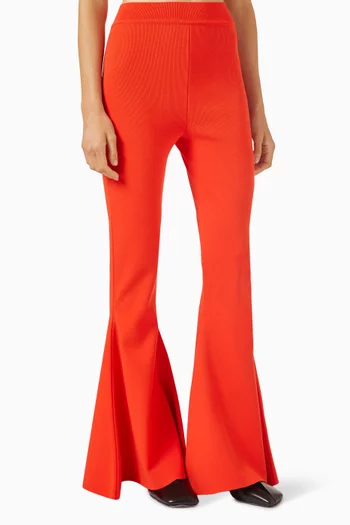 Flared Pants in Viscose-knit