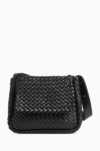 Mini Cobble Shoulder Bag in Intreccio Leather