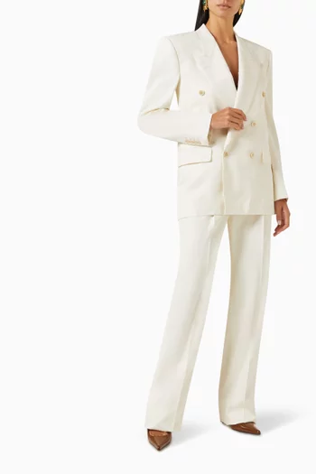 جاكيت بصفي أزرار صوف غابردين