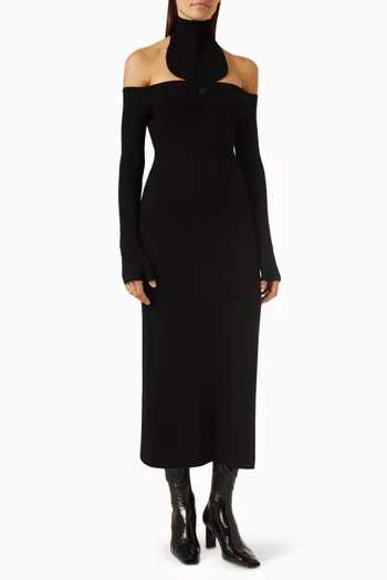 Holistic Long Dress in Ribbed-knit