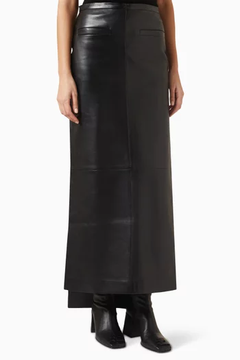 Vintage Maxi Skirt in Leather