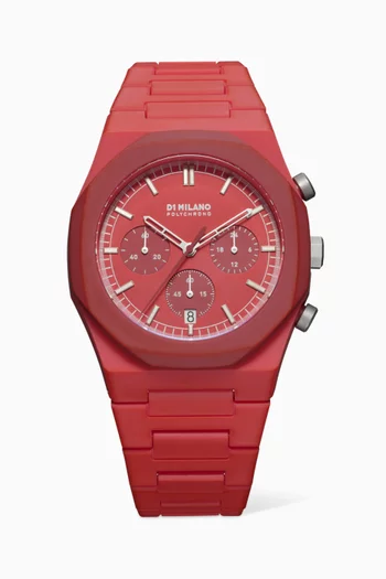 Polychrono Quartz Polycarbon Watch, 40.5mm