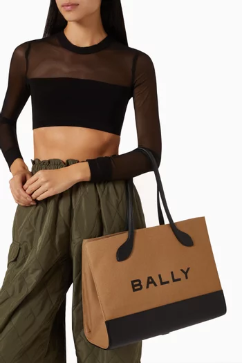 Bar Keep on Tote Bag in Cotton & Calf Leather