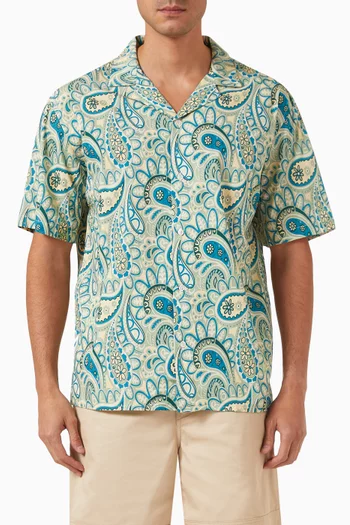 Paisley-print Hawaiian Shirt in Cotton