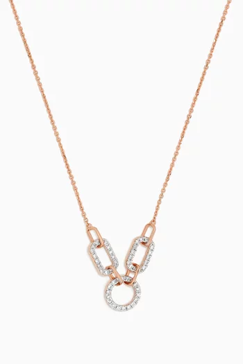 Lync Chain Diamond Necklace in 18kt Rose Golld