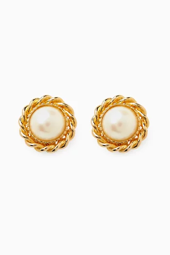 Rediscovered 1990s Vintage Faux Pearl Clip-on Earrings