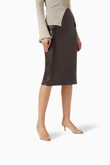 حذاء إيل مفتوح من الخلف جلد بأجزاء شفافة وكعب 55 مم