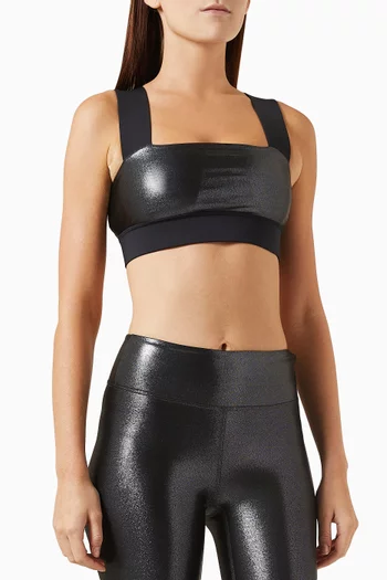 Power Sports Bra in Metallic-jersey