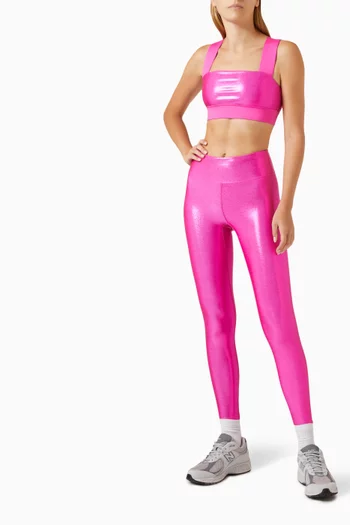 Power Sports Bra in Metallic-jersey