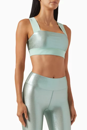 Power Sports Bra in Metallic-jersey