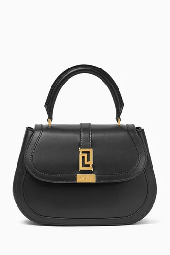 Greca Goddess Top-handle Bag in Leather