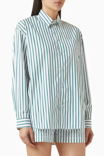 SRC Striped Oversized Shirt in Cotton-poplin