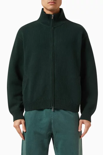 Wyona Full-zip Varsity Sweater in Cotton
