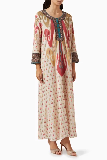 Printed  Jalabiya Dress in Cotton
