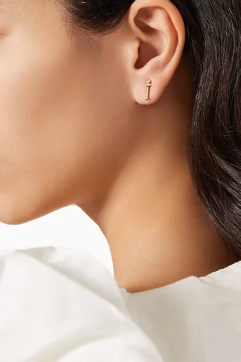 Arabic Initial Single Earring - Letter "A" in 18kt Yellow Gold
