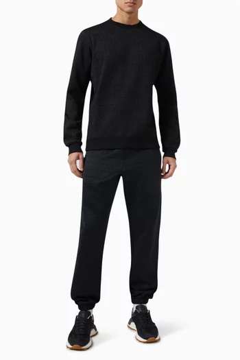 Logo Jacquard Sweatshirt in Cotton-blend Fleece