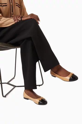 Cap-toe Ballet Flats in Leather