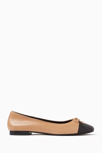 Cap-toe Ballet Flats in Leather