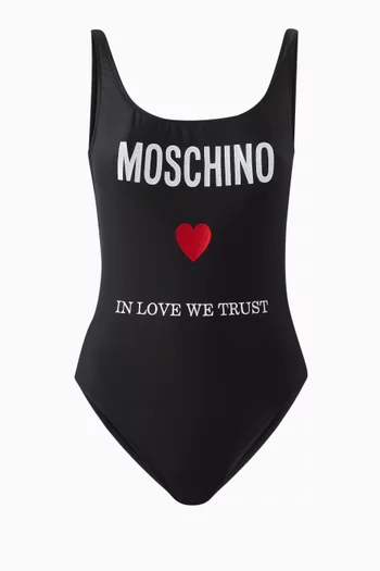 In Love We Trust One-piece Swimsuit in Stretch Nylon
