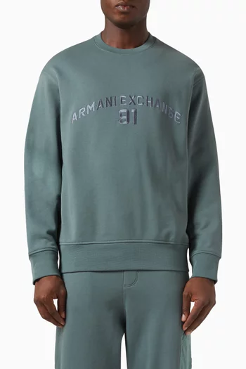 AE Logo Sweatshirt in Cotton Fleece