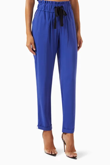 Drawstring Tapered Pants in Modal-blend