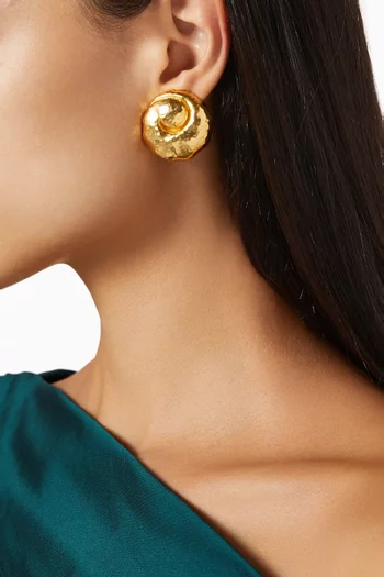 Leela Clip Earrings in 24kt Gold-plated Brass