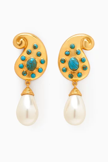 Anya Clip Drop Earrings in 24kt Gold-plated Brass