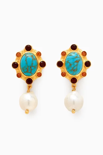 Vivi Pearl Clip Earrings in 24kt Gold-plated Brass
