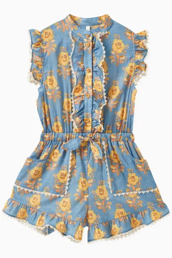 Junie Frill Playsuit in Cotton