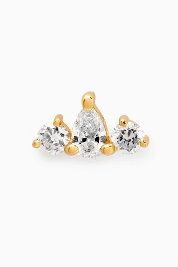 Diamond Single Stud Earring in 18kt Gold