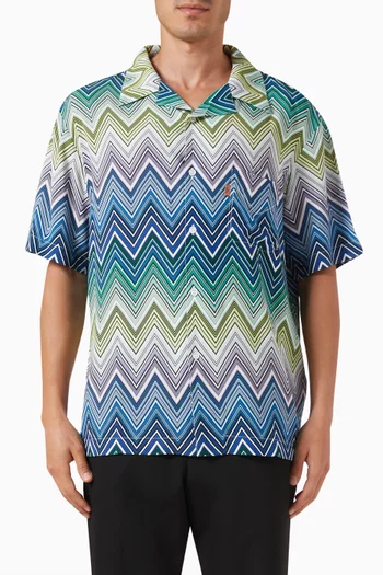 Large Zigzag Print Shirt in Viscose