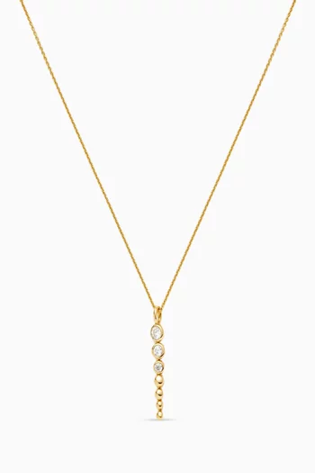 Articulated Reversible Beaded Stone Drop Pendant Necklace in 18kt Recycled Gold-plated Vermeil