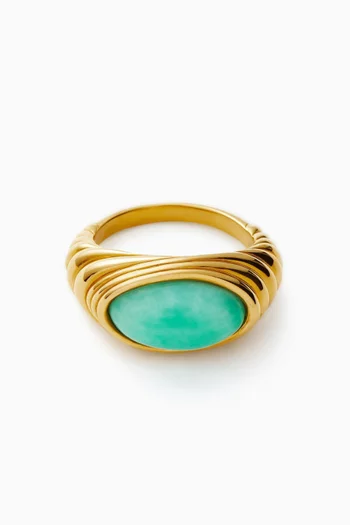 Wavy Ridge Stacking Ring in 18ct Recycled Gold Vermeil