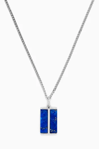 Duo Lapis Pendant Necklace in Sterling Silver