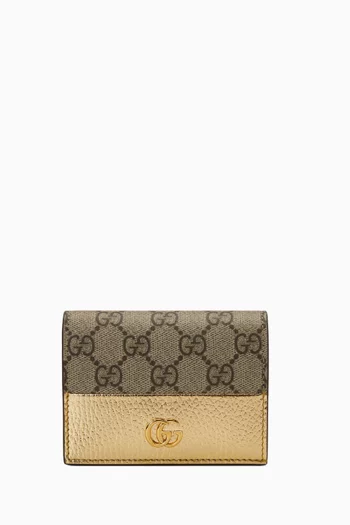 GG Marmont Card Wallet in GG Supreme Canvas & Leather