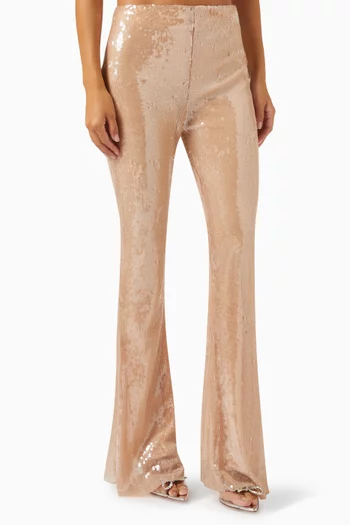 Sequin-embellished Flared Pants