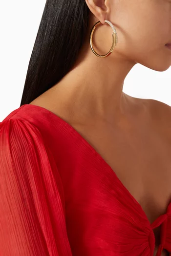 Dextera Crystal Hoop Earrings in Gold-tone Metal