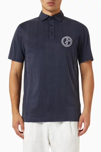 Love Capsule Logo Polo Shirt in Cupro-cotton Blend