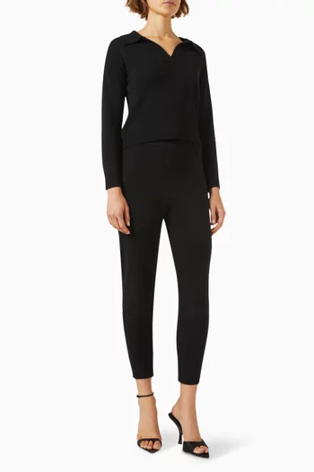 طقم بياقة نسيج صوف وكشمير