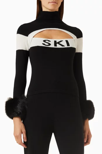 SKI Slogan Sweater in Merino Wool